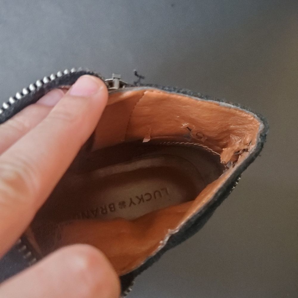 Lucky Brand Black Suede Ankle Booties - Picture 7 of 12